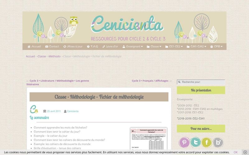 Cenicienta : Fichier de méthodologie